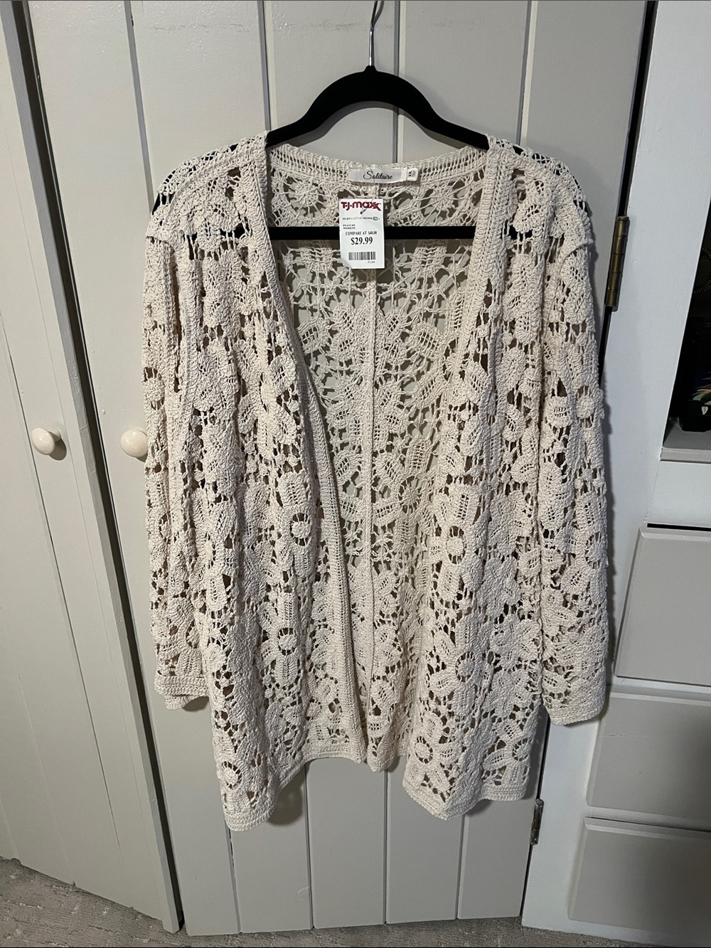 Solitaire Open Crochet Cardigan - Cream